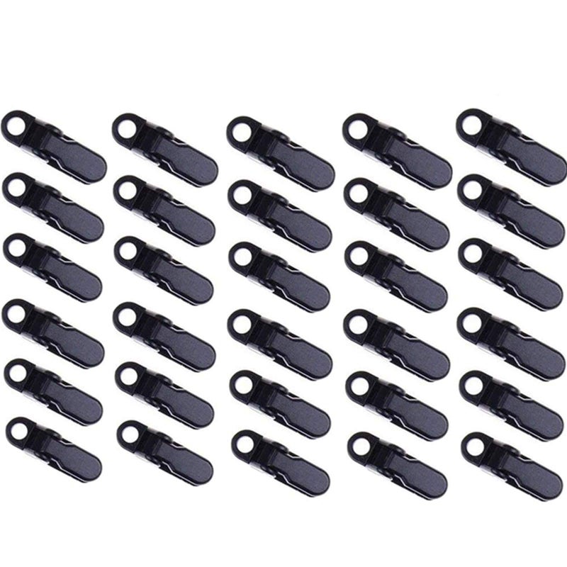 Warmshine 40pcs Small Clamp Tarp Sun Canopy Clamp Set Tarp Clamp Black Trap Clamp Pliers Pliers Claw Clasp Camping Clamp Tent Tight For Outdoor Use - Image 1